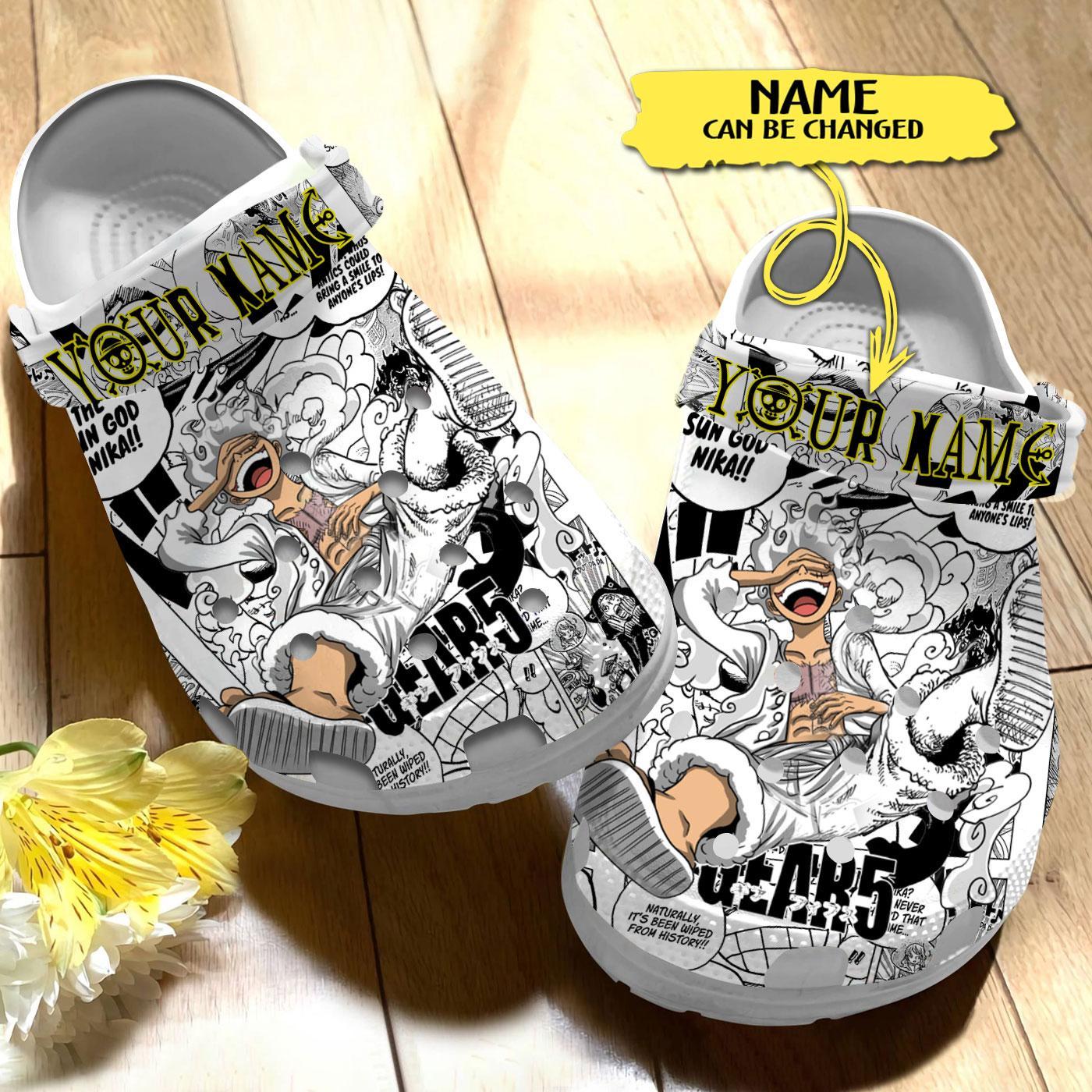 Merchidea Monkey D. Luffy One Piece Anime Crocs Crocband Clogs Shoes Comfortable For Men Women and Kids