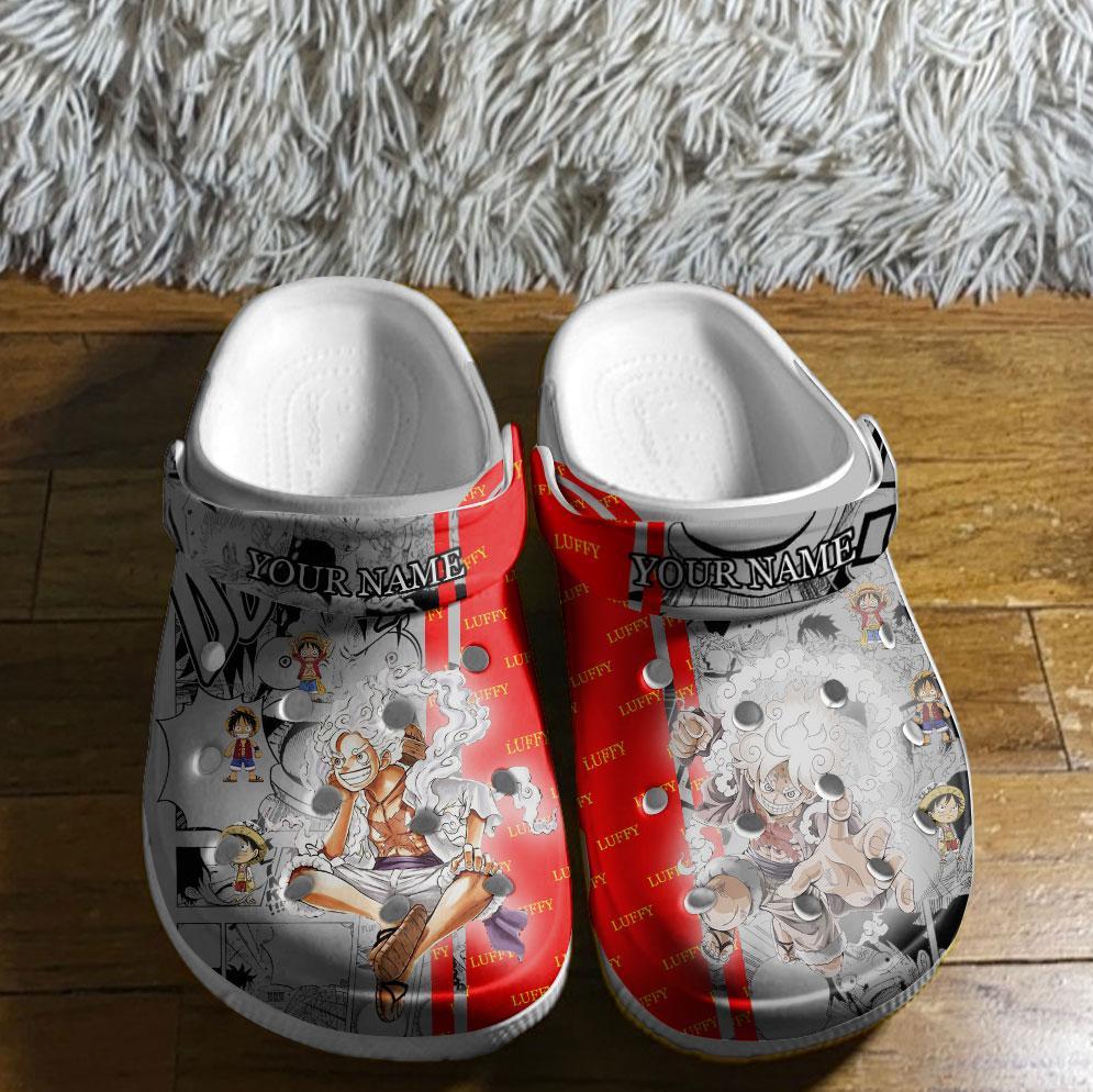 Merchidea Monkey D. Luffy One Piece Anime Crocs Crocband Clogs Shoes Comfortable For Men Women and Kids
