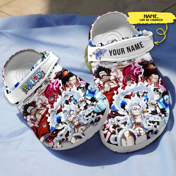 Merchidea Monkey D. Luffy One Piece Gear 5 Anime Crocs Crocband Clogs Shoes Comfortable For Men Women and Kids