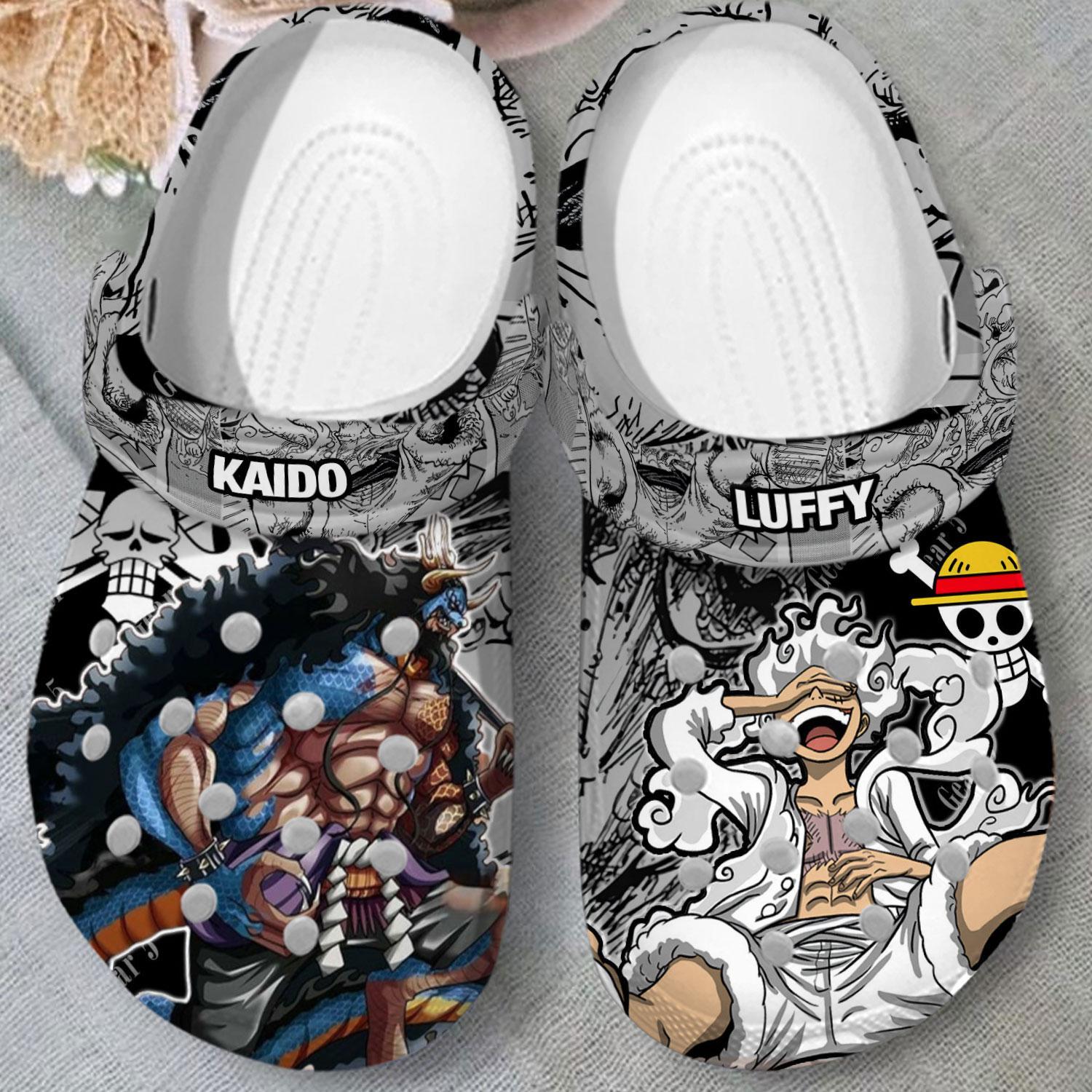 Merchidea Monkey D. Luffy One Piece Gear 5 Anime Crocs Crocband Clogs Shoes Comfortable For Men Women and Kids