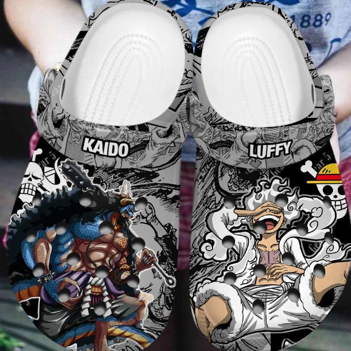 Merchidea Monkey D. Luffy One Piece Gear 5 Anime Crocs Crocband Clogs Shoes Comfortable For Men Women and Kids