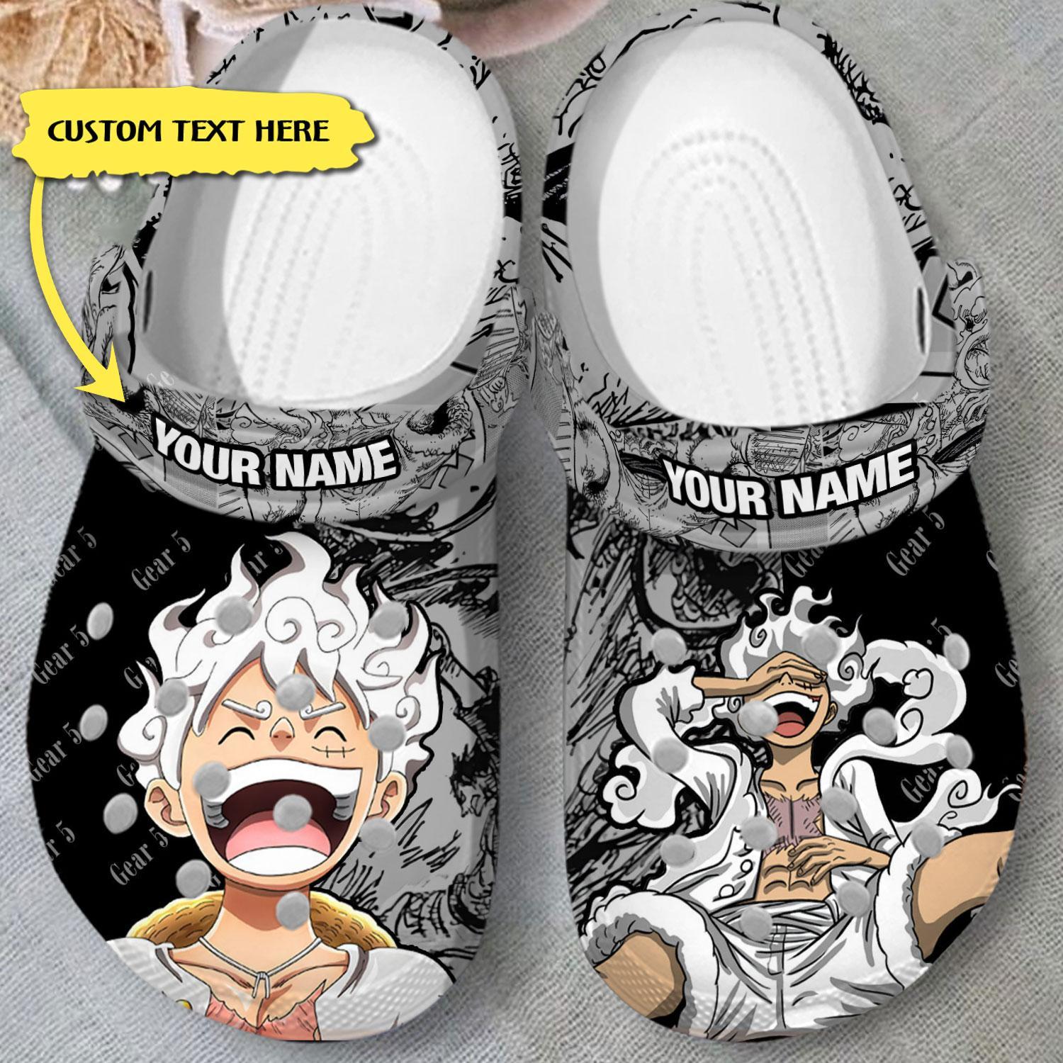 Merchidea Monkey D. Luffy One Piece Gear 5 Anime Crocs Crocband Clogs Shoes Comfortable For Men Women and Kids