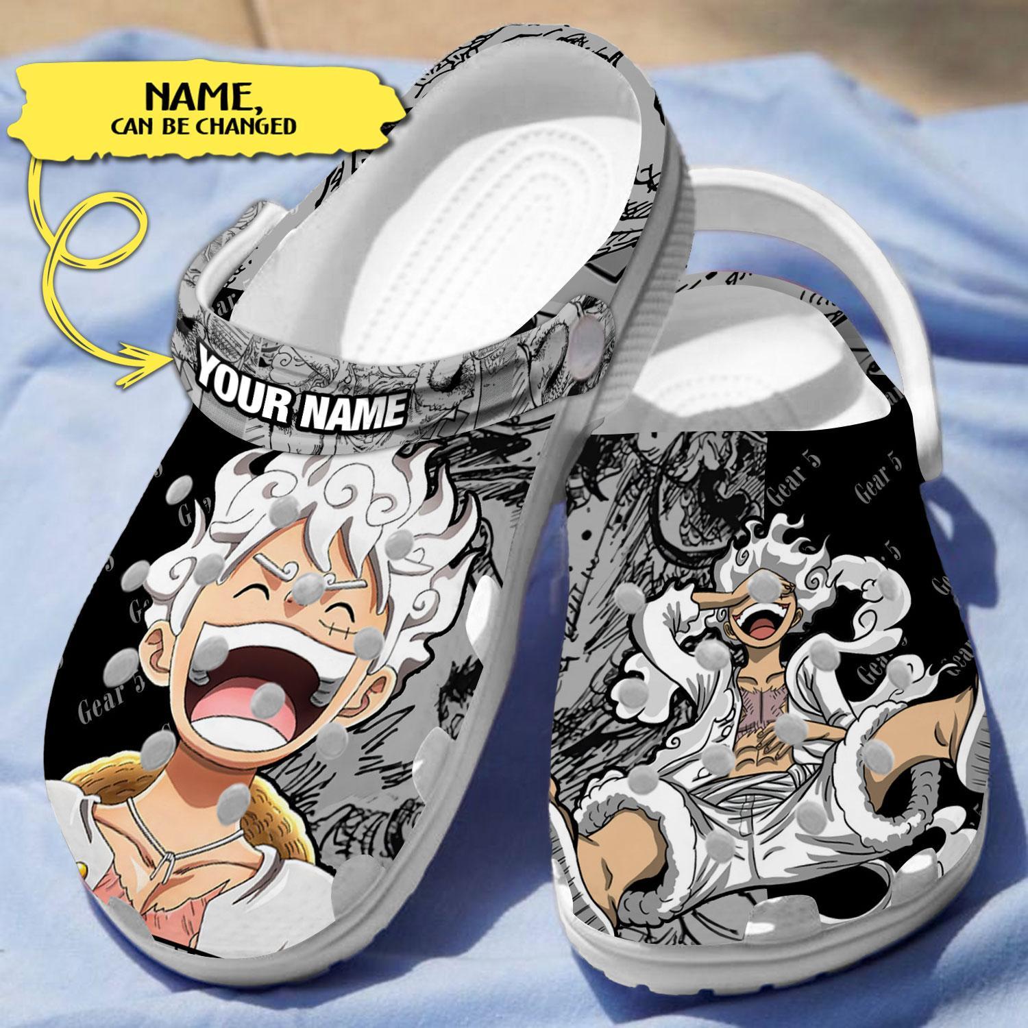 Merchidea Monkey D. Luffy One Piece Gear 5 Anime Crocs Crocband Clogs Shoes Comfortable For Men Women and Kids
