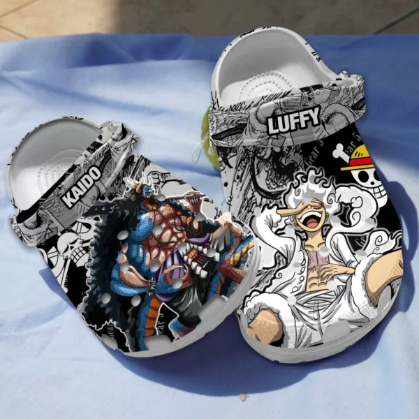Merchidea Monkey D. Luffy One Piece Gear 5 Anime Crocs Crocband Clogs Shoes Comfortable For Men Women and Kids