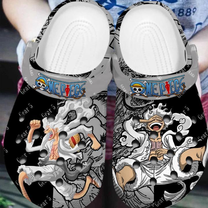 Merchidea Monkey D. Luffy One Piece Gear 5 Anime Crocs Crocband Clogs Shoes Comfortable For Men Women and Kids