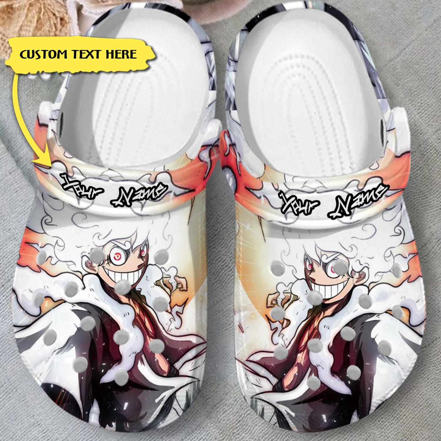 Merchidea Monkey D. Luffy One Piece Gear 5 Anime Crocs Crocband Clogs Shoes Comfortable For Men Women and Kids