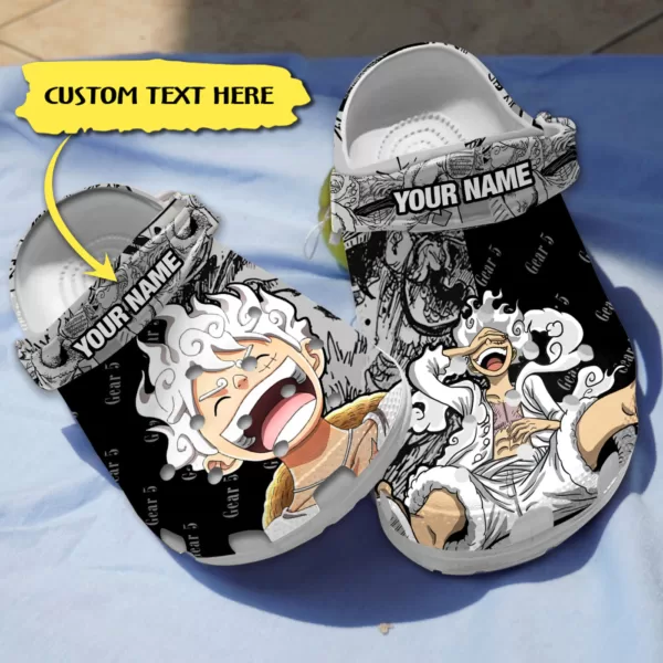 Merchidea Monkey D. Luffy One Piece Gear 5 Anime Crocs Crocband Clogs Shoes Comfortable For Men Women and Kids
