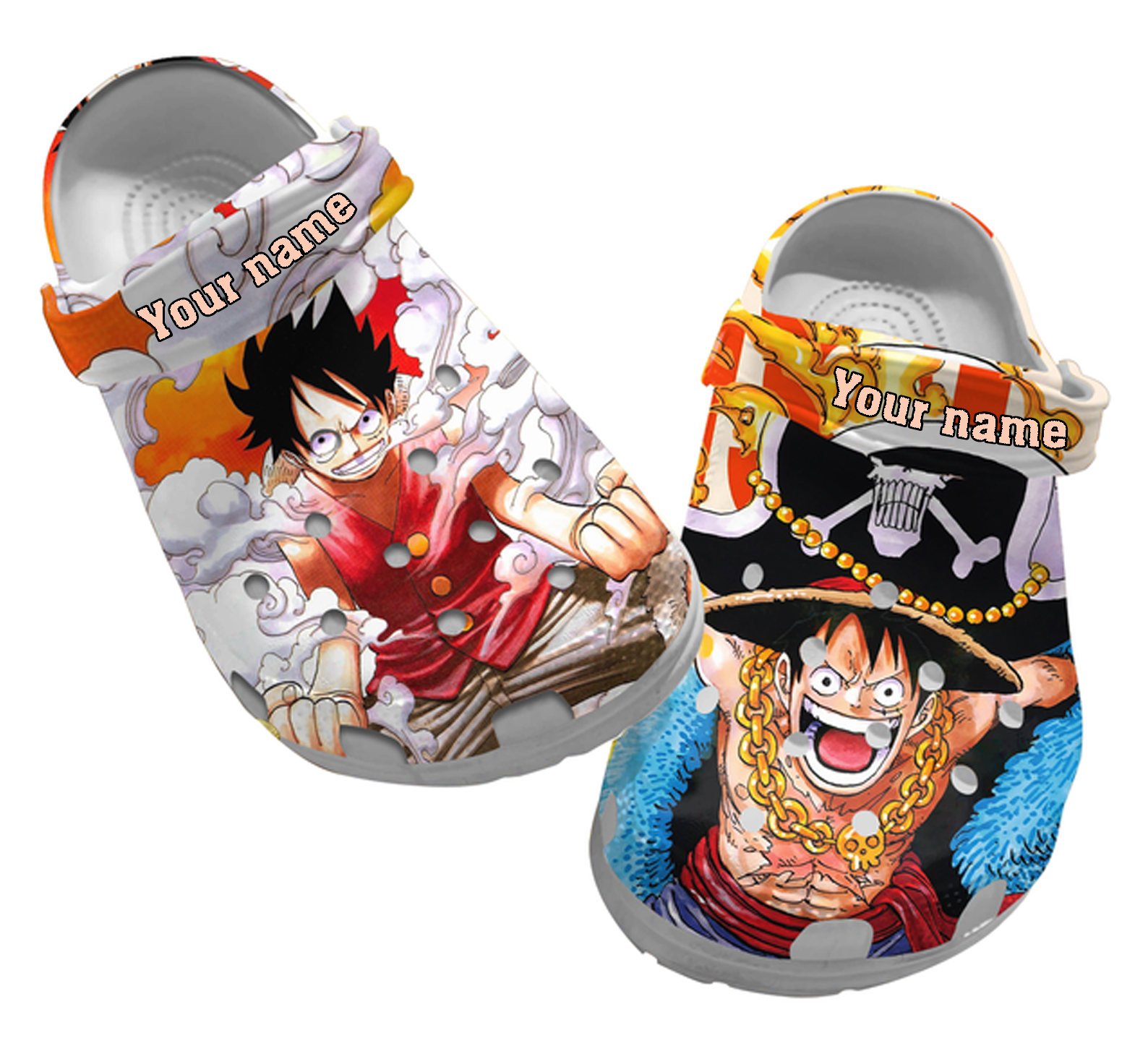Merchidea Monkey D. Luffy One Piece Gear 5 Anime Crocs Crocband Clogs Shoes Comfortable For Men Women and Kids