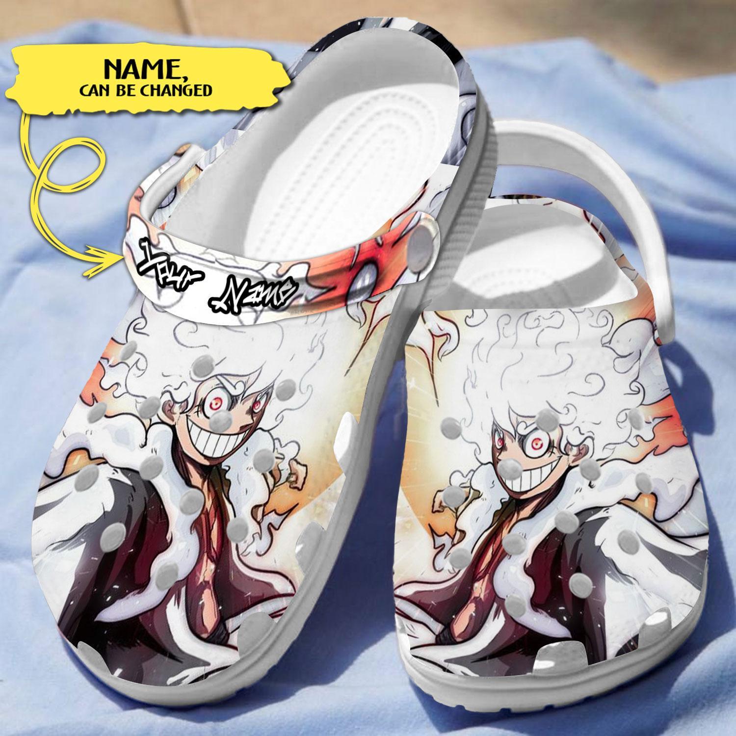 Merchidea Monkey D. Luffy One Piece Gear 5 Anime Crocs Crocband Clogs Shoes Comfortable For Men Women and Kids