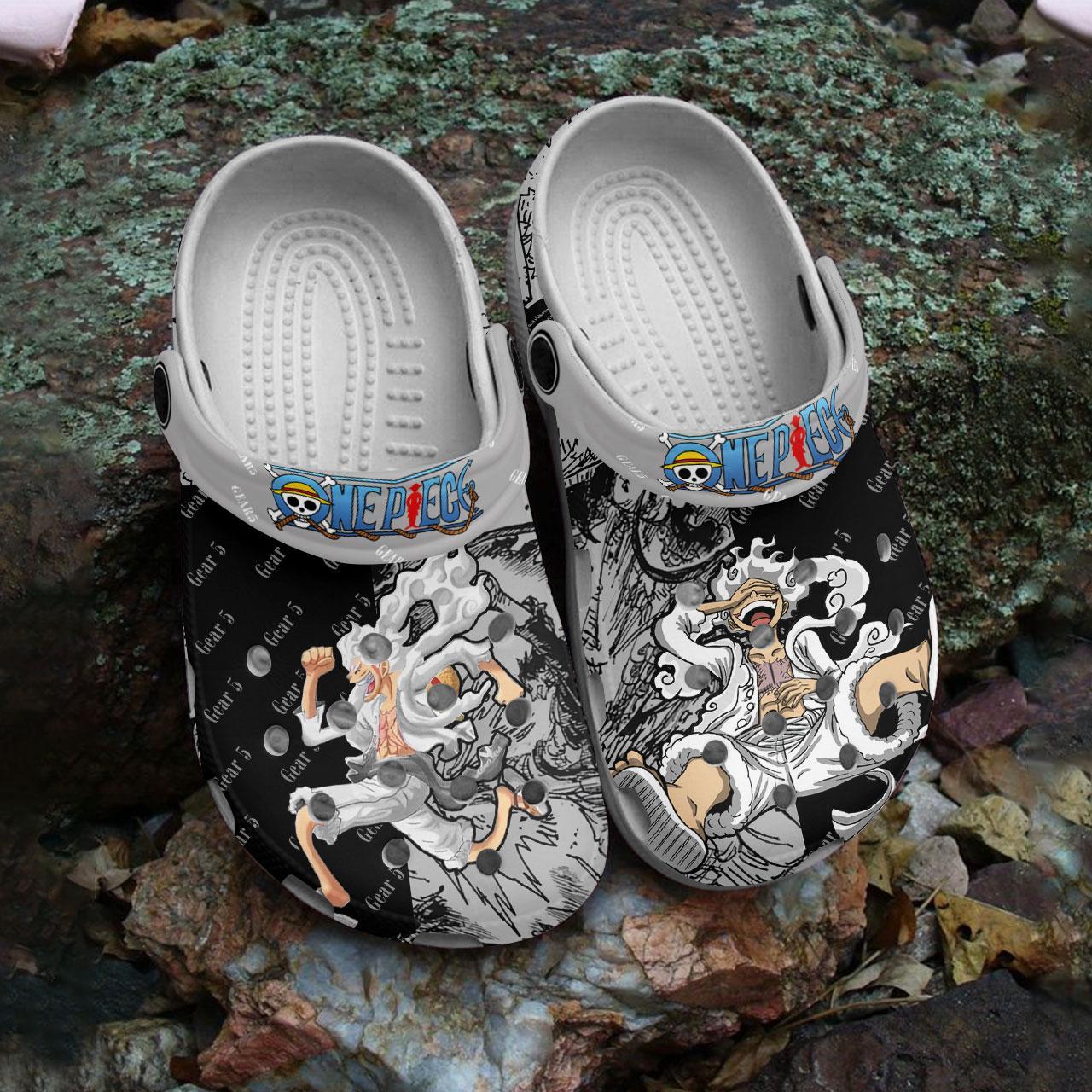 Merchidea Monkey D. Luffy One Piece Gear 5 Anime Crocs Crocband Clogs Shoes Comfortable For Men Women and Kids