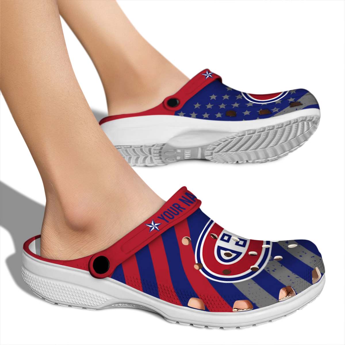 Merchidea Montreal Canadiens NHL Sport Crocs Crocband Clogs Shoes Comfortable For Men Women and Kids