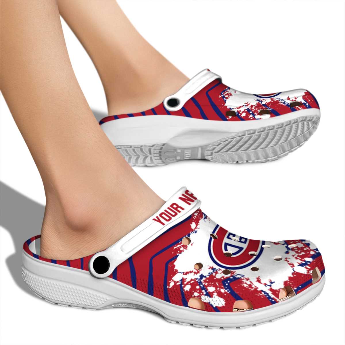 Merchidea Montreal Canadiens NHL Sport Crocs Crocband Clogs Shoes Comfortable For Men Women and Kids