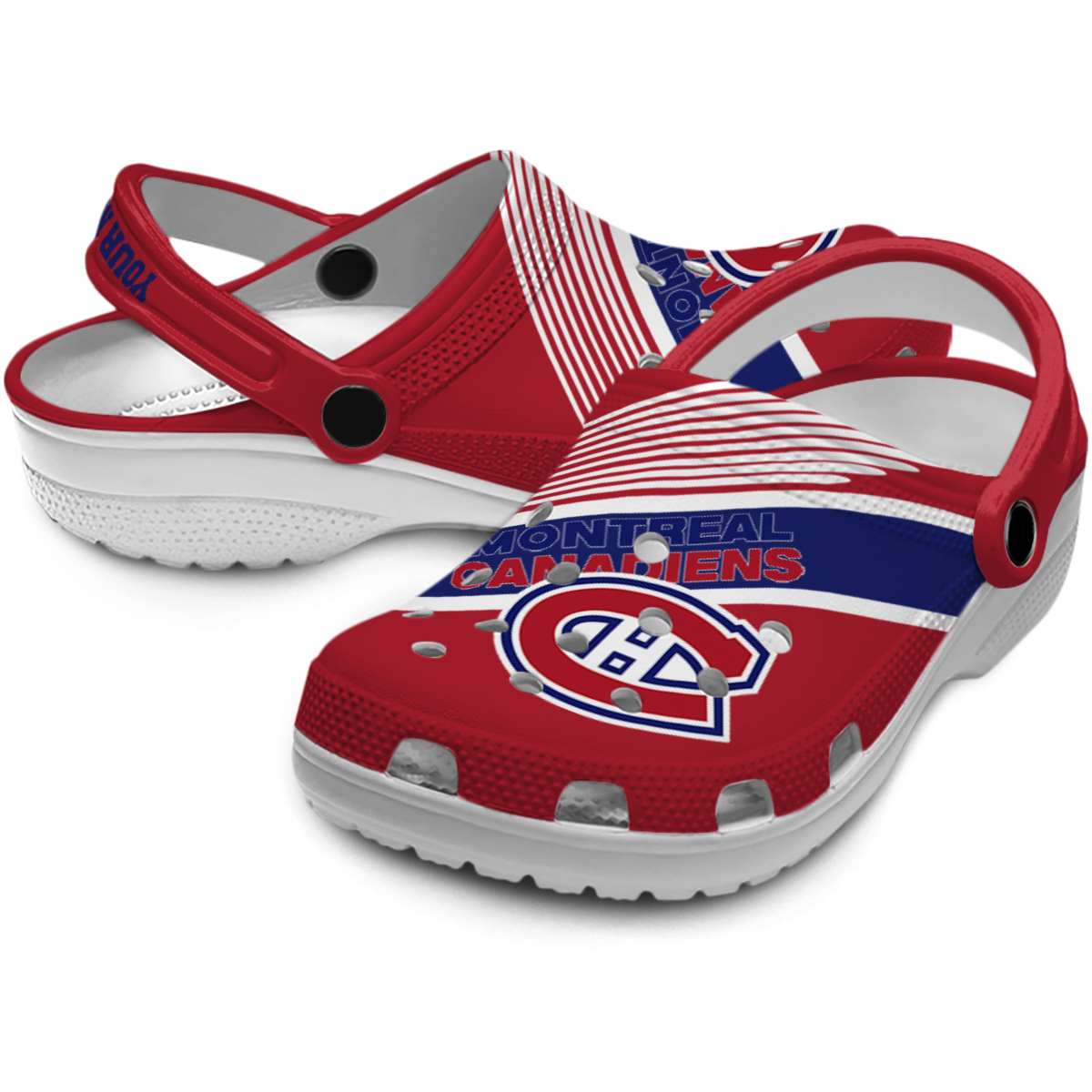 Merchidea Montreal Canadiens NHL Sport Crocs Crocband Clogs Shoes Comfortable For Men Women and Kids