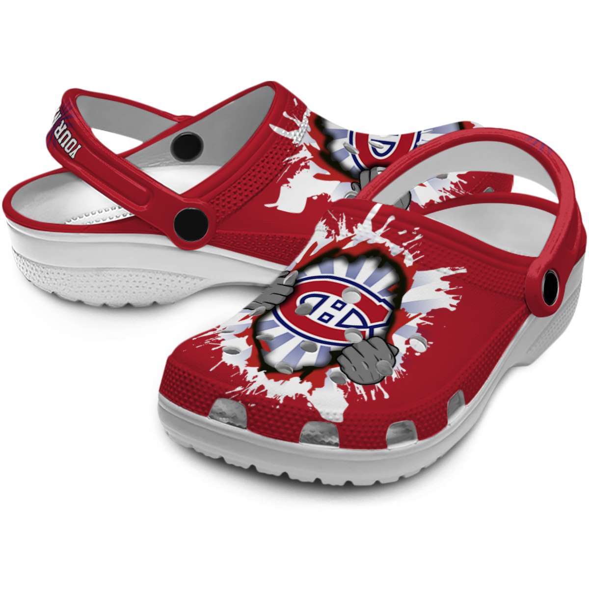 Merchidea Montreal Canadiens NHL Sport Crocs Crocband Clogs Shoes Comfortable For Men Women and Kids