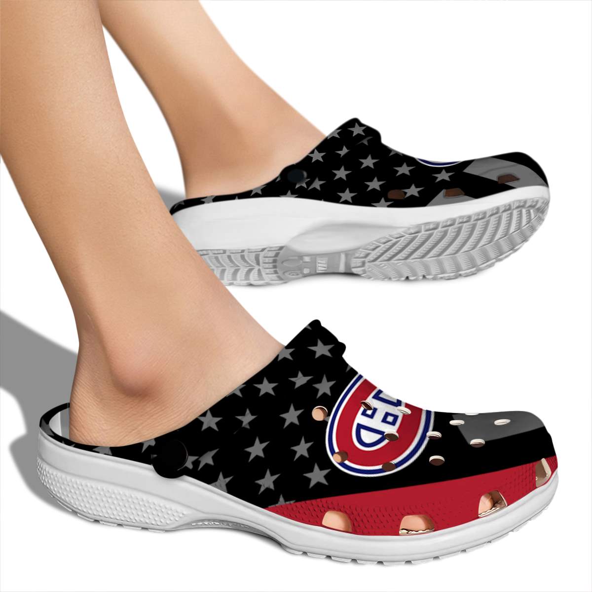 Merchidea Montreal Canadiens NHL Sport Crocs Crocband Clogs Shoes Comfortable For Men Women and Kids