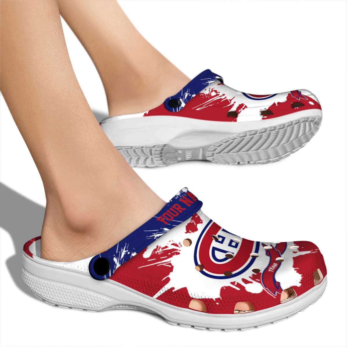 Merchidea Montreal Canadiens NHL Sport Crocs Crocband Clogs Shoes Comfortable For Men Women and Kids