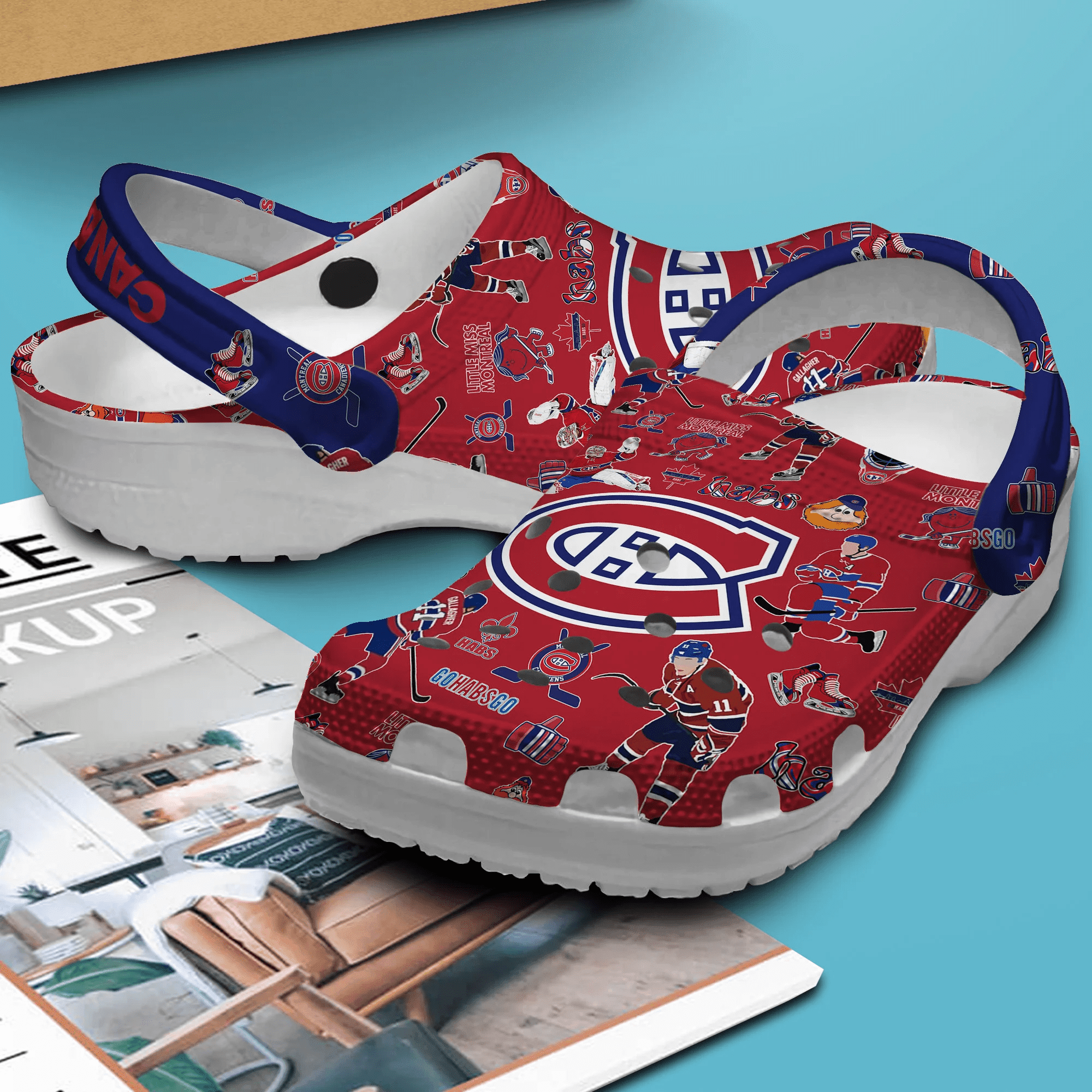 Merchidea Montreal Canadiens NHL Sport Crocs Crocband Clogs Shoes Comfortable For Men Women and Kids