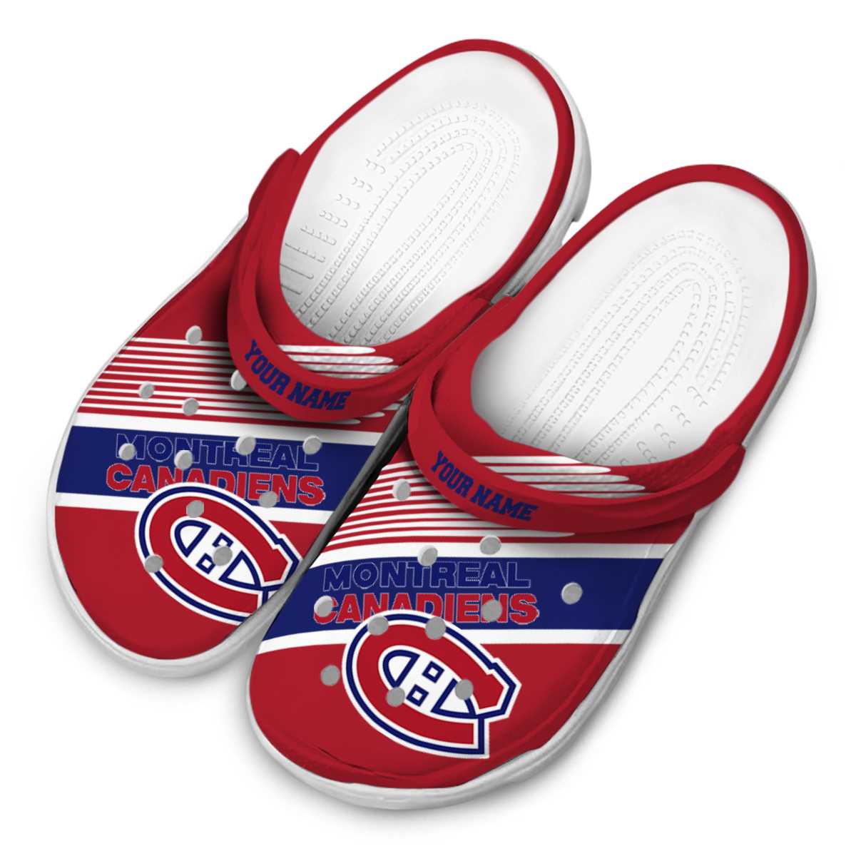 Merchidea Montreal Canadiens NHL Sport Crocs Crocband Clogs Shoes Comfortable For Men Women and Kids