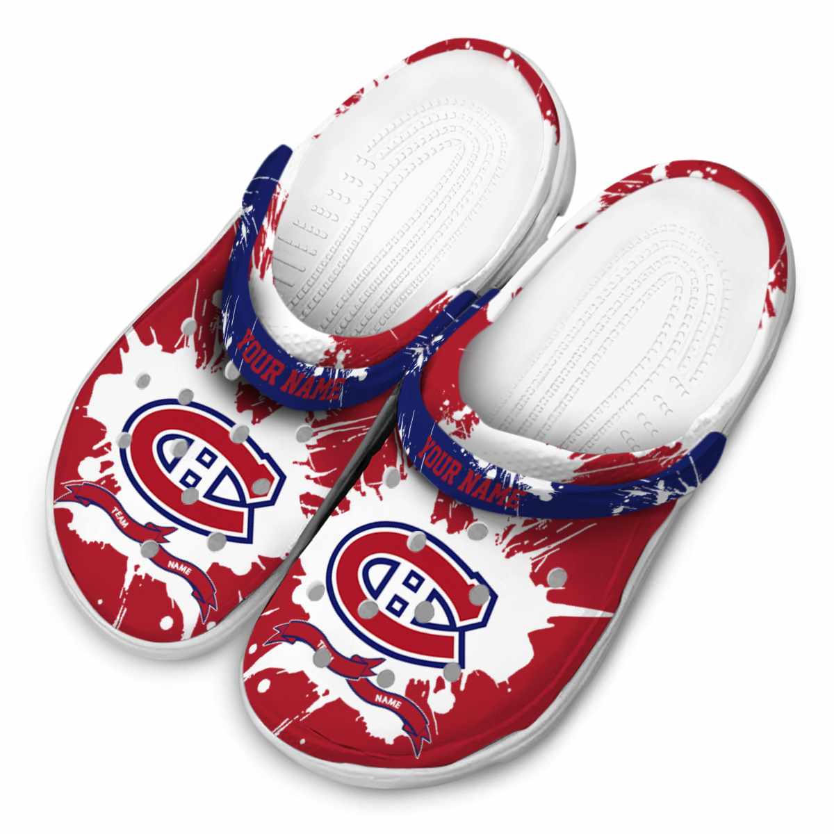 Merchidea Montreal Canadiens NHL Sport Crocs Crocband Clogs Shoes Comfortable For Men Women and Kids