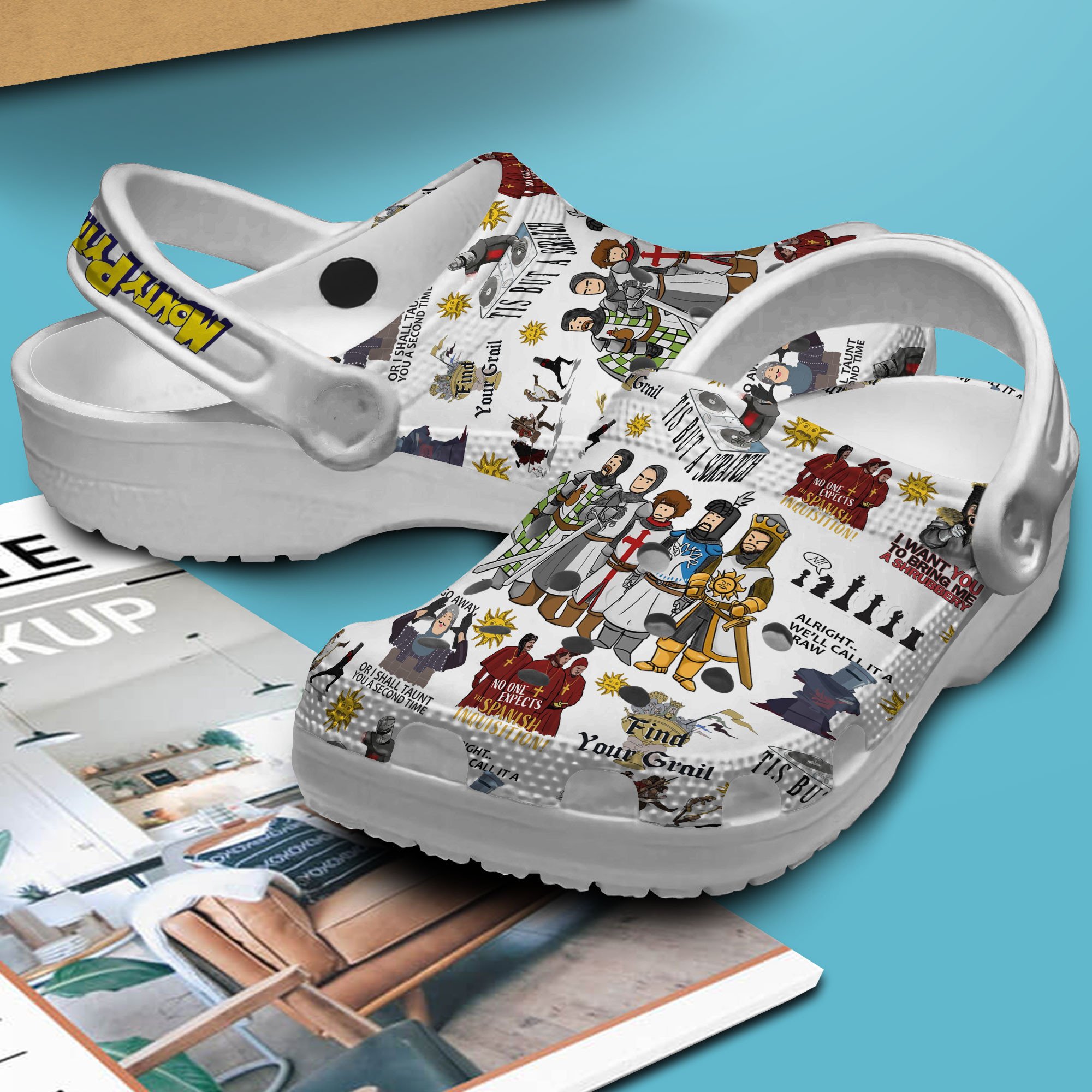 Merchidea Monty Python And The Holy Grail Movie Crocs Crocband Clogs Shoes Comfortable For Men Women and Kids