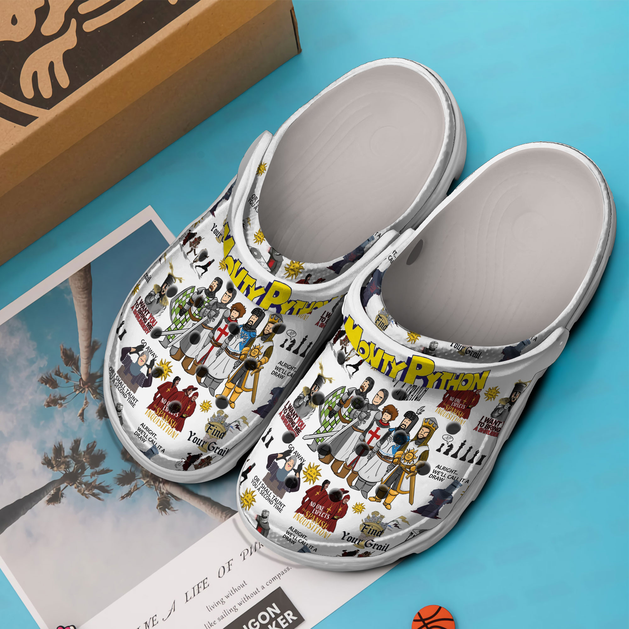 Merchidea Monty Python And The Holy Grail Movie Crocs Crocband Clogs Shoes Comfortable For Men Women and Kids