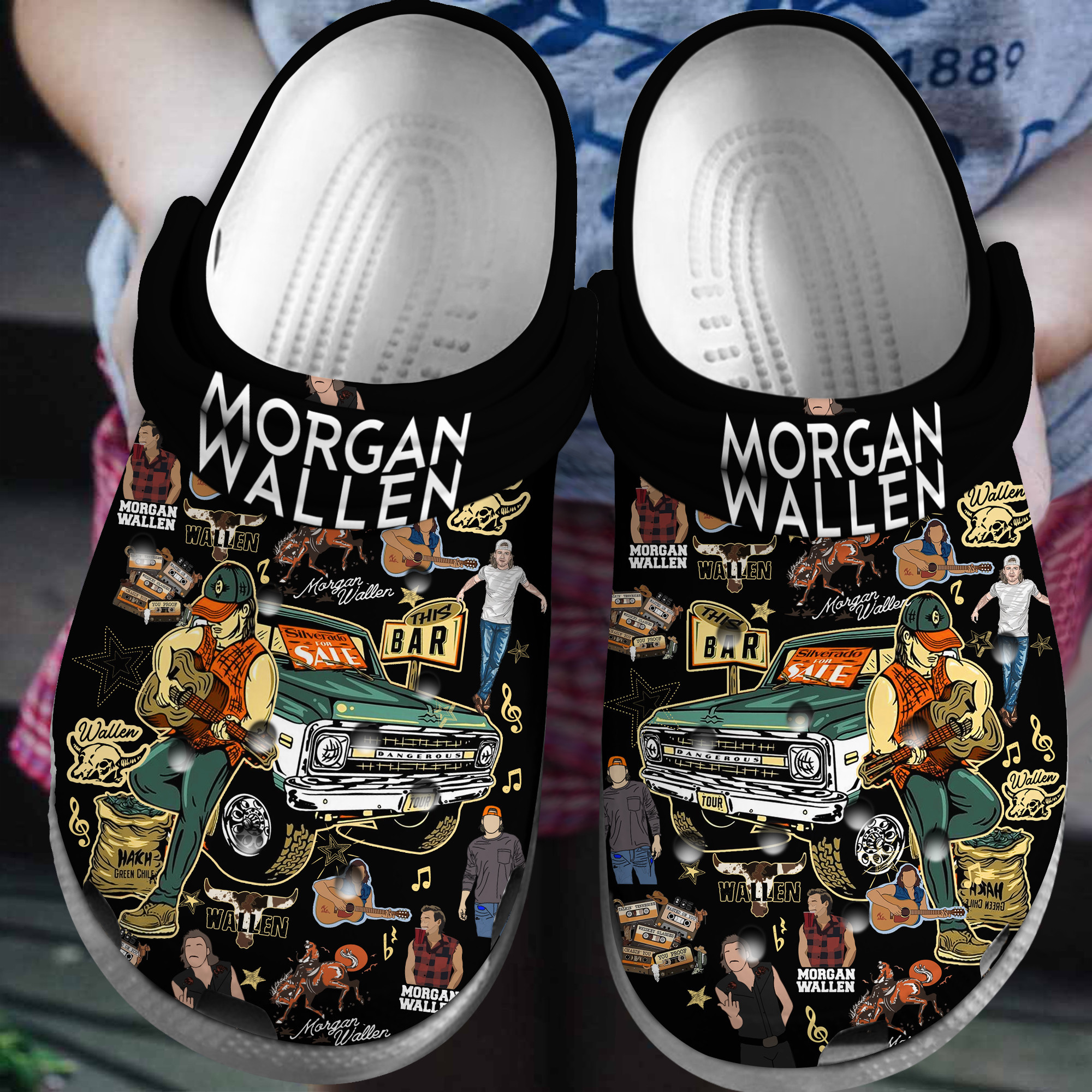 Merchidea Morgan Wallen Music Crocs Crocband Clogs Shoes Comfortable For Men Women and Kids