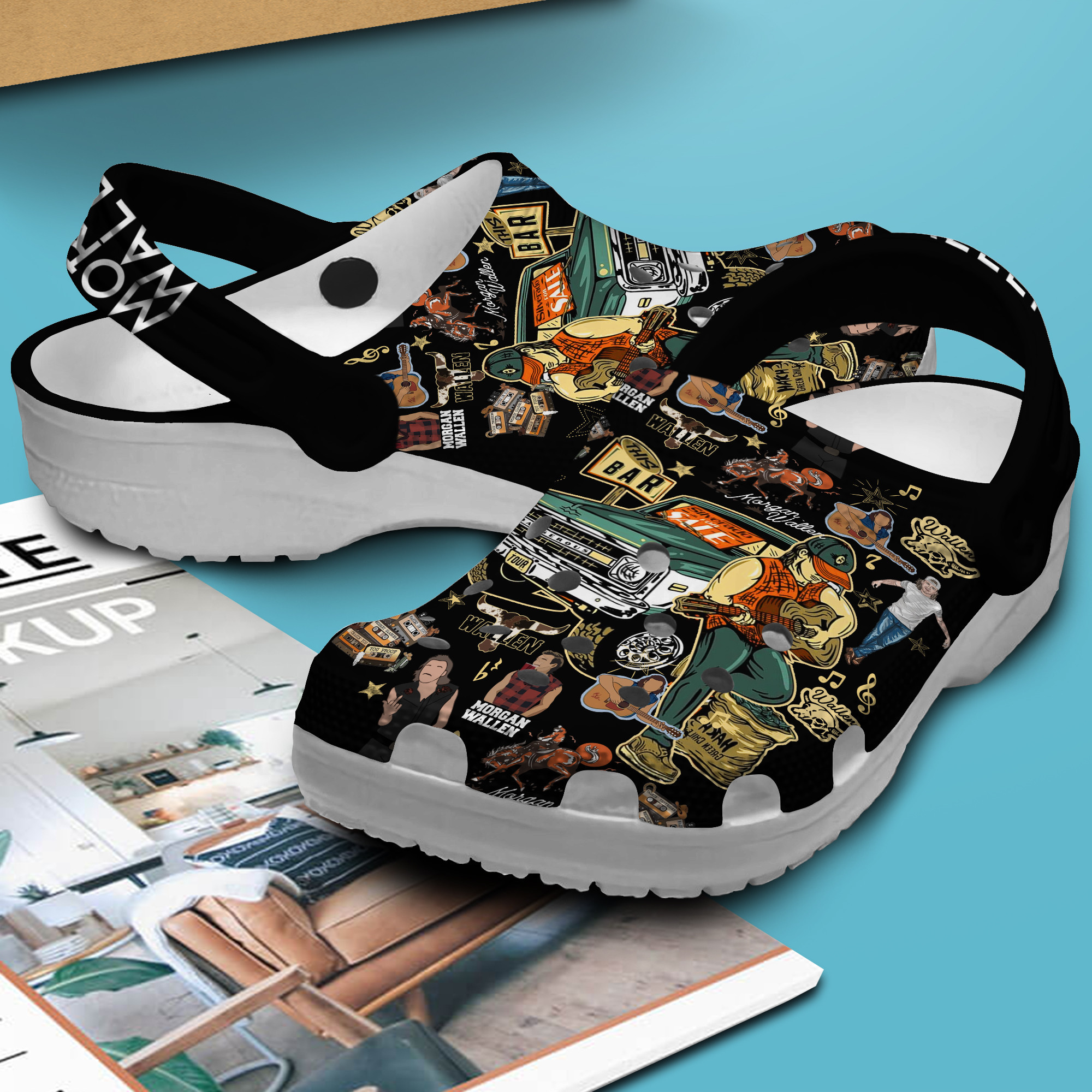 Merchidea Morgan Wallen Music Crocs Crocband Clogs Shoes Comfortable For Men Women and Kids