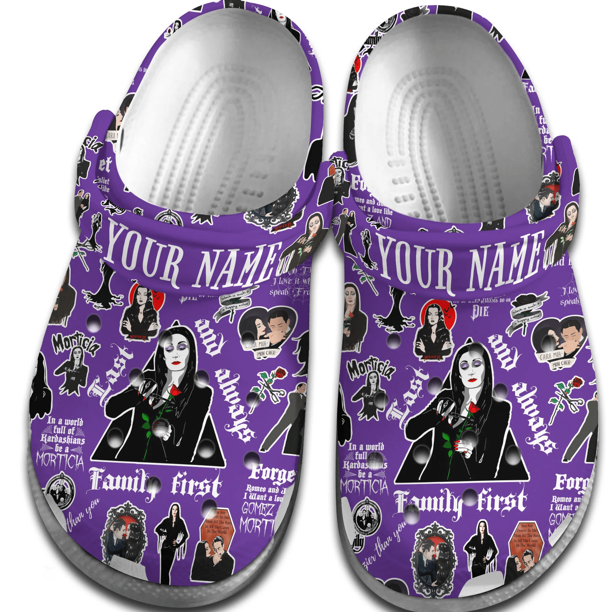 Merchidea Mother Day morticia addams Crocs Crocband Clogs Shoes Comfortable For Men Women and Kids