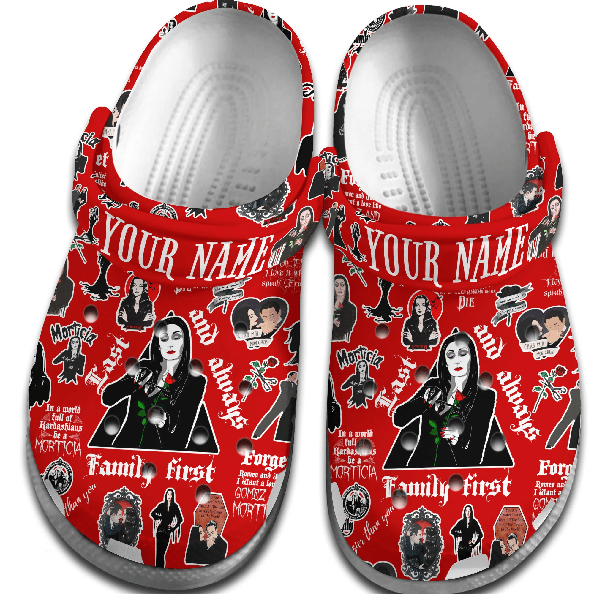 Merchidea Mother Day morticia addams Crocs Crocband Clogs Shoes Comfortable For Men Women and Kids