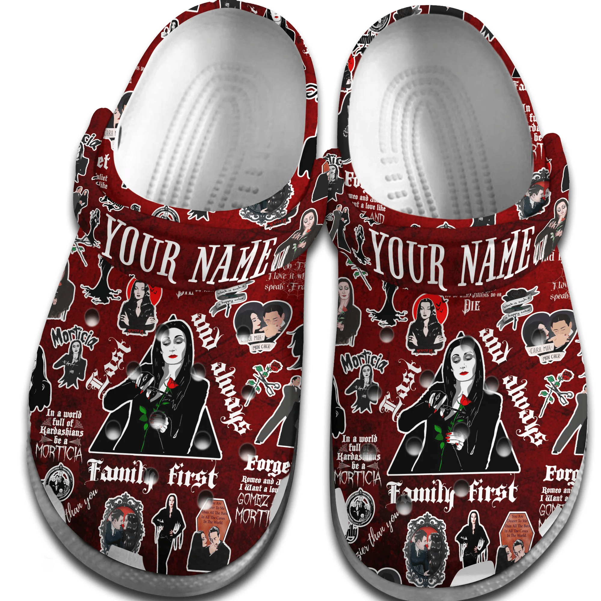 Merchidea Mother Day morticia addams Crocs Crocband Clogs Shoes Comfortable For Men Women and Kids