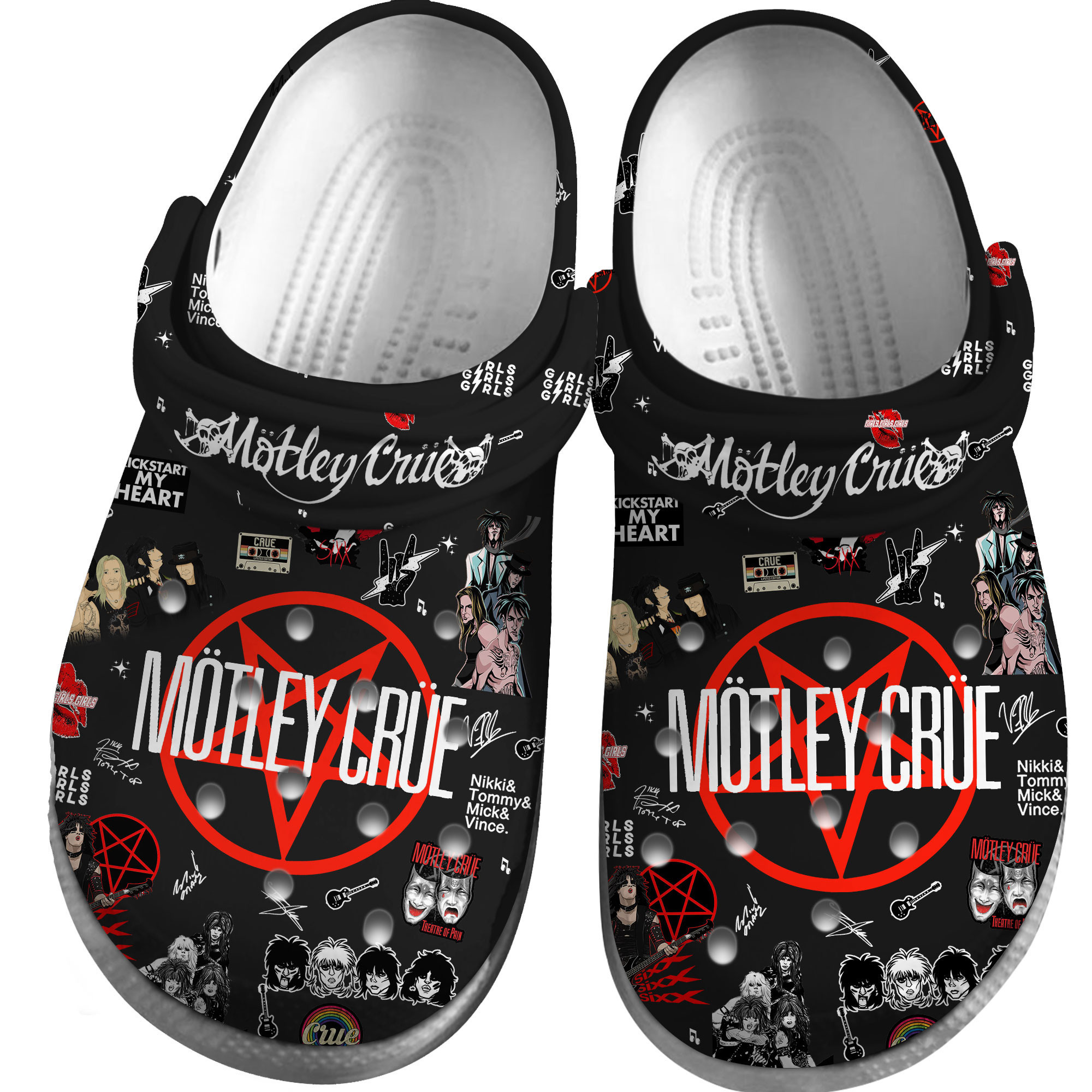 Merchidea Motley Crue Music Crocs Crocband Clogs Shoes Comfortable For Men Women and Kids