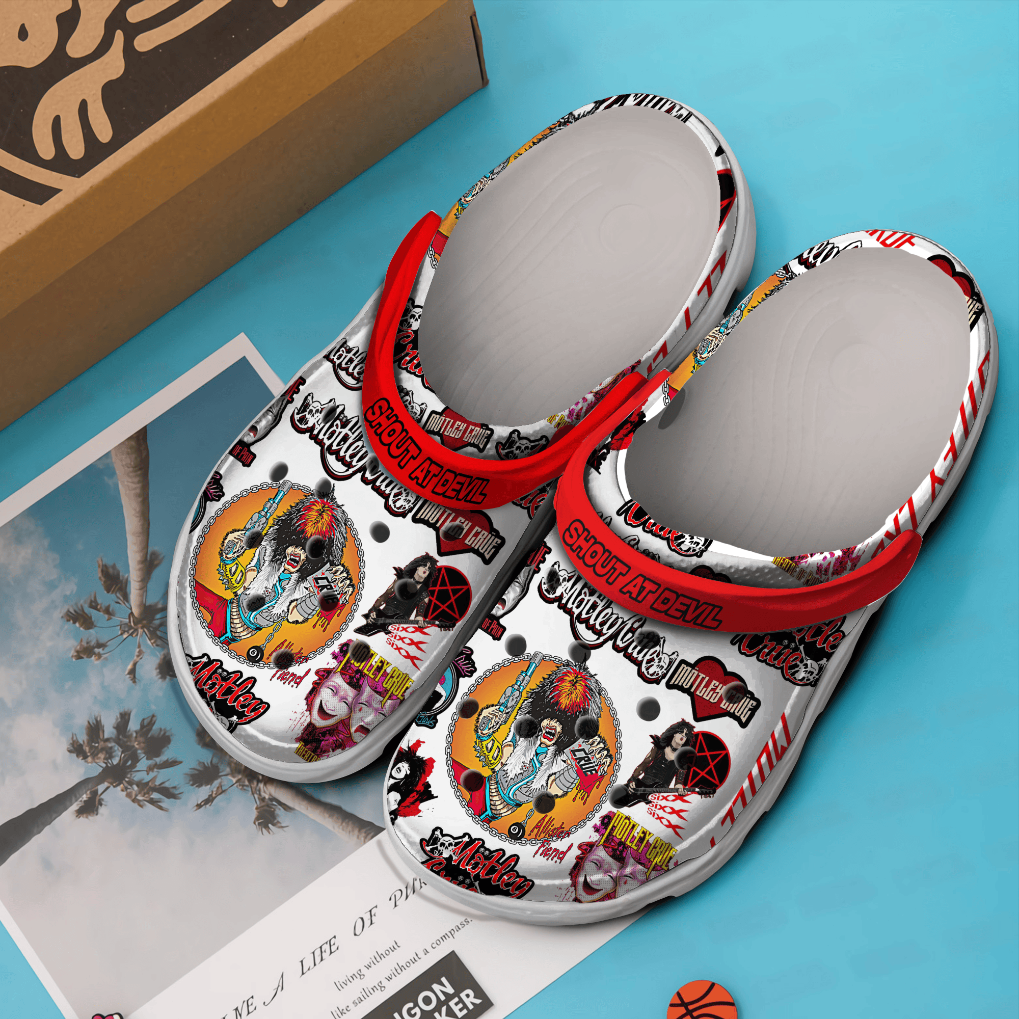 Merchidea Motley Crue Music Crocs Crocband Clogs Shoes Comfortable For Men Women and Kids