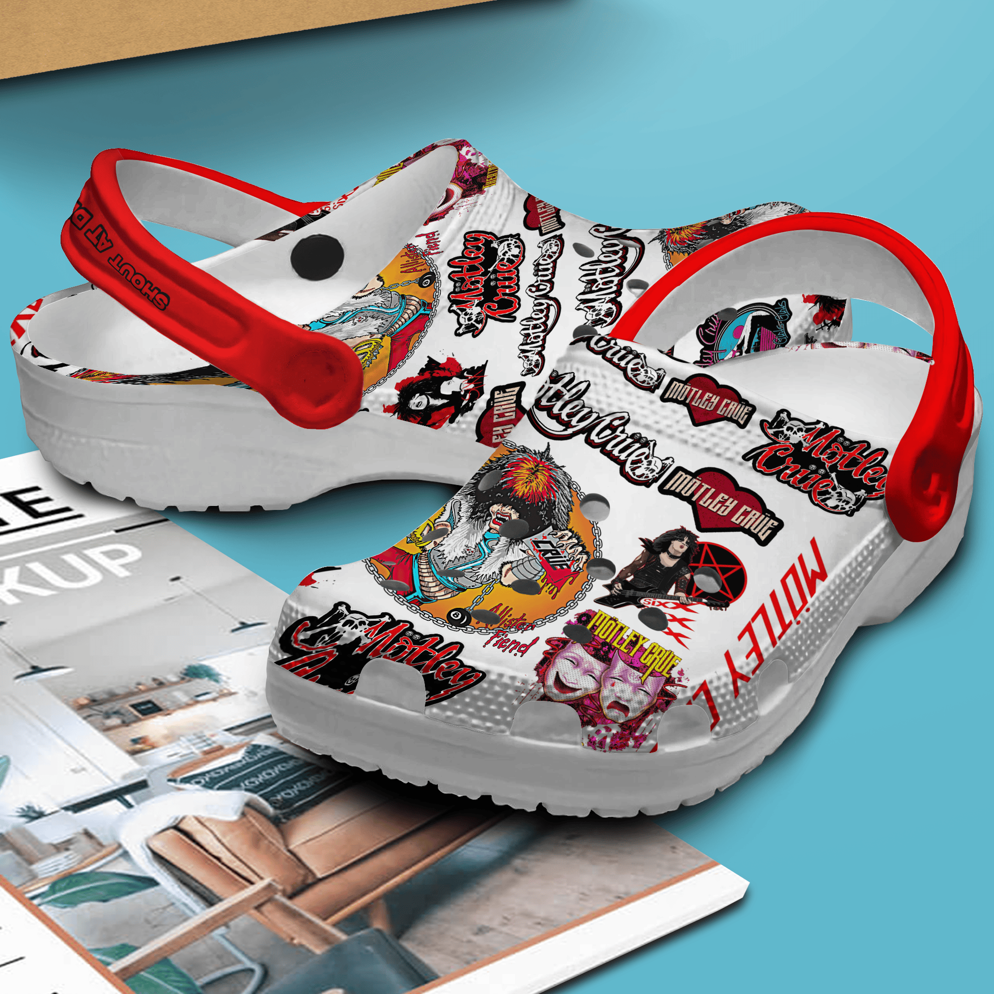 Merchidea Motley Crue Music Crocs Crocband Clogs Shoes Comfortable For Men Women and Kids
