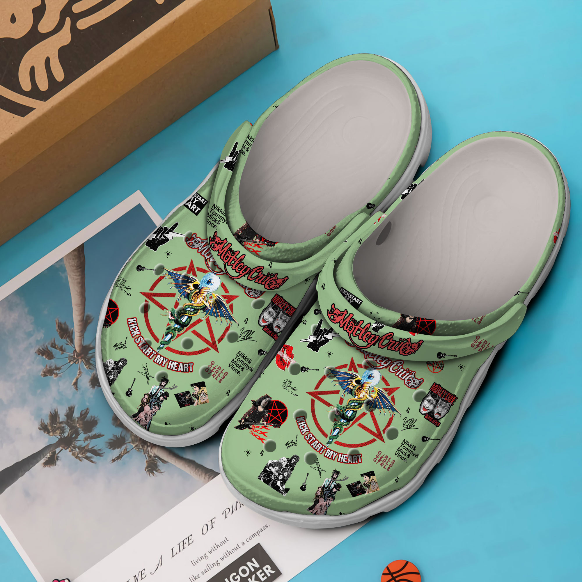 Merchidea Motley Crue Music Crocs Crocband Clogs Shoes Comfortable For Men Women and Kids