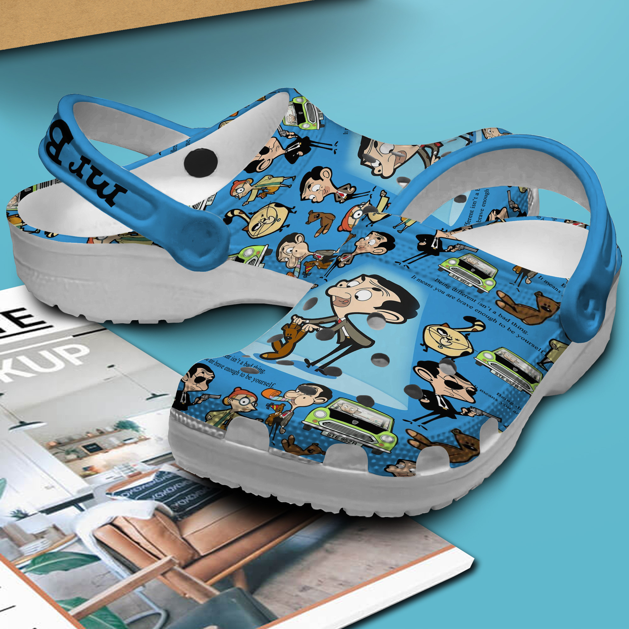 Merchidea Mr. Bean TV Series Crocs Crocband Clogs Shoes Comfortable For Men Women and Kids