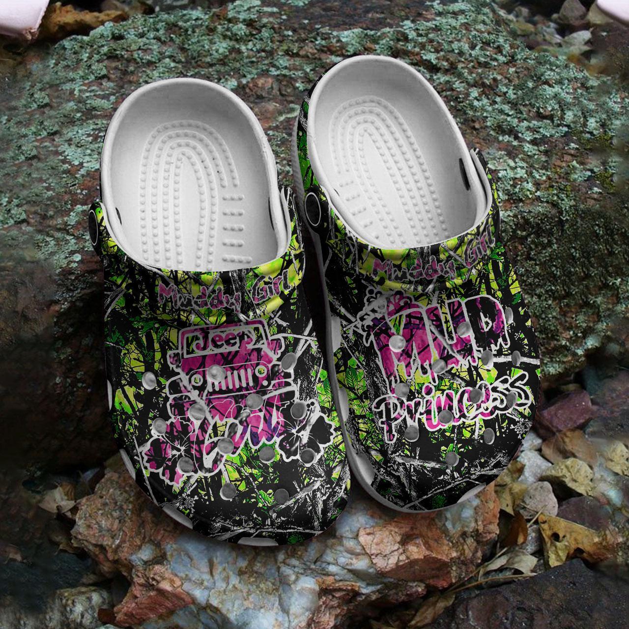 Merchidea Muddy Girl Princess Crocs Crocband Clogs Shoes Comfortable For Men Women and Kids