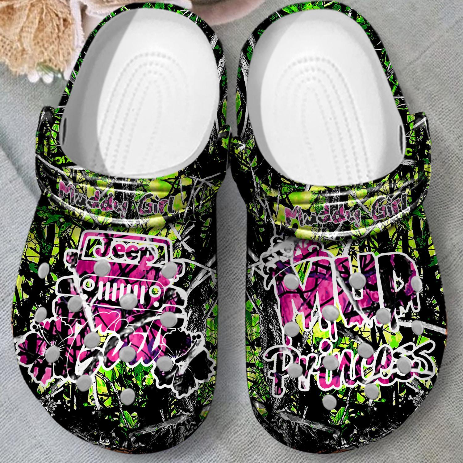 Merchidea Muddy Girl Princess Crocs Crocband Clogs Shoes Comfortable For Men Women and Kids