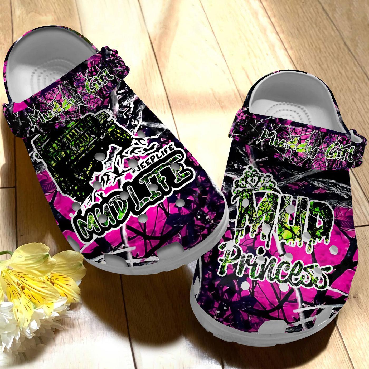 Merchidea Muddy Girl Princess Crocs Crocband Clogs Shoes Comfortable For Men Women and Kids