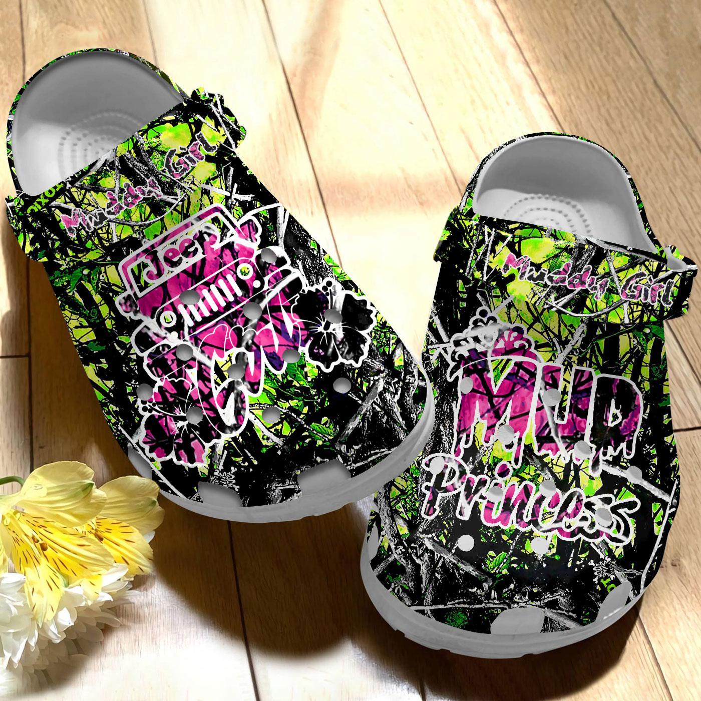 Merchidea Muddy Girl Princess Crocs Crocband Clogs Shoes Comfortable For Men Women and Kids