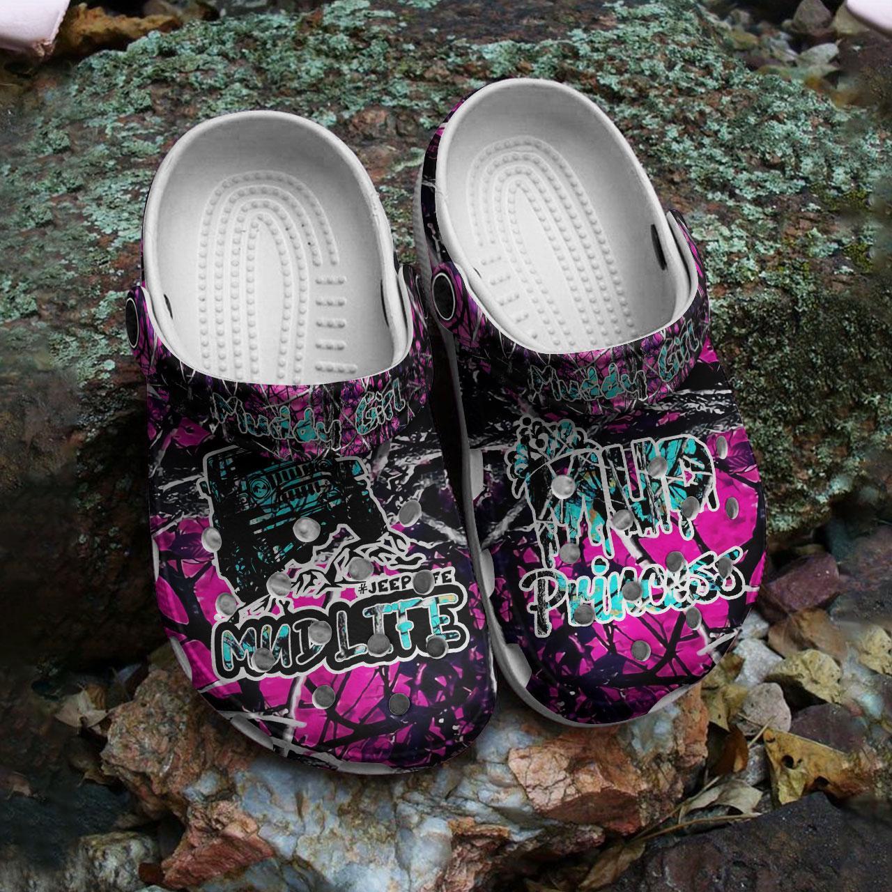 Merchidea Muddy Girl Princess Crocs Crocband Clogs Shoes Comfortable For Men Women and Kids