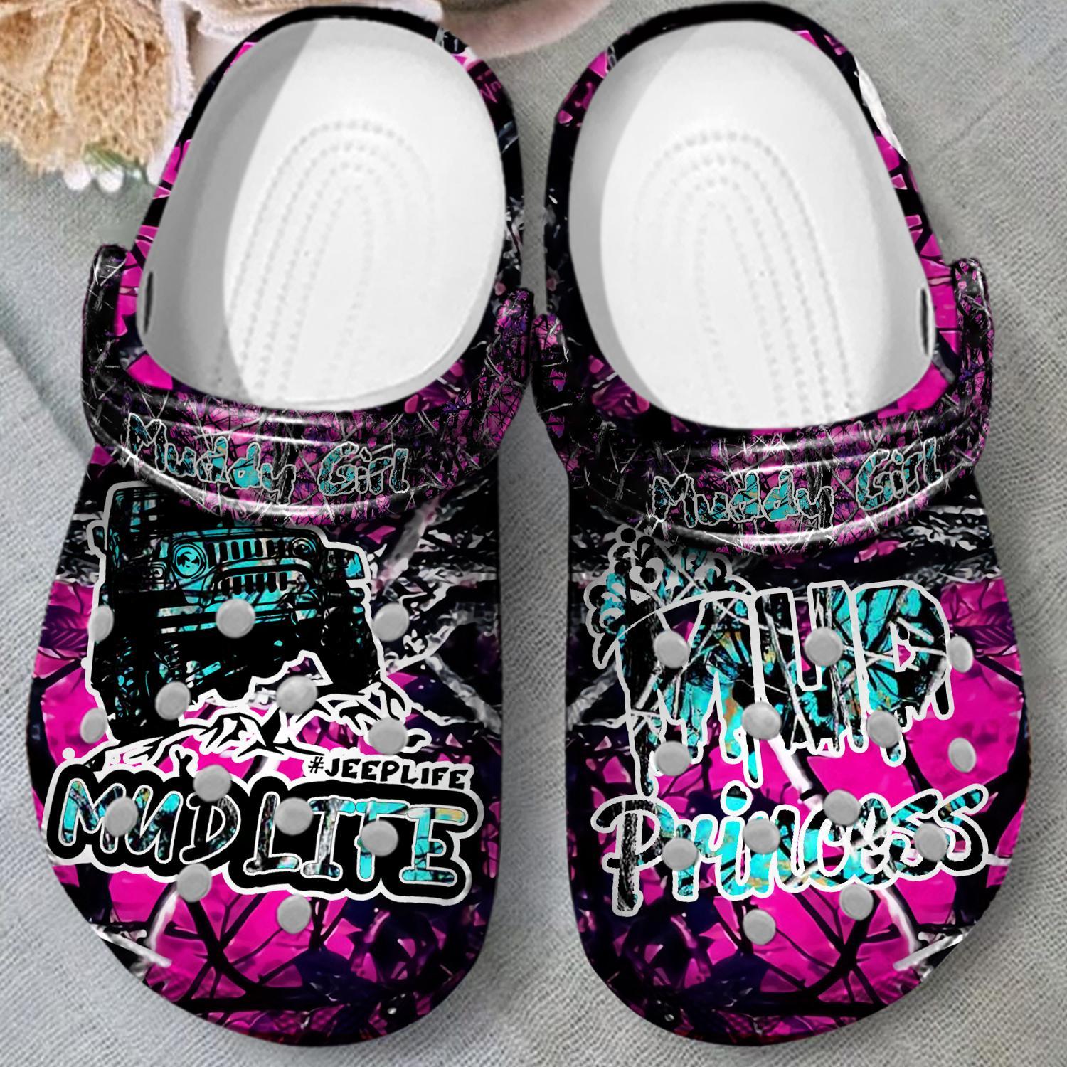 Merchidea Muddy Girl Princess Crocs Crocband Clogs Shoes Comfortable For Men Women and Kids