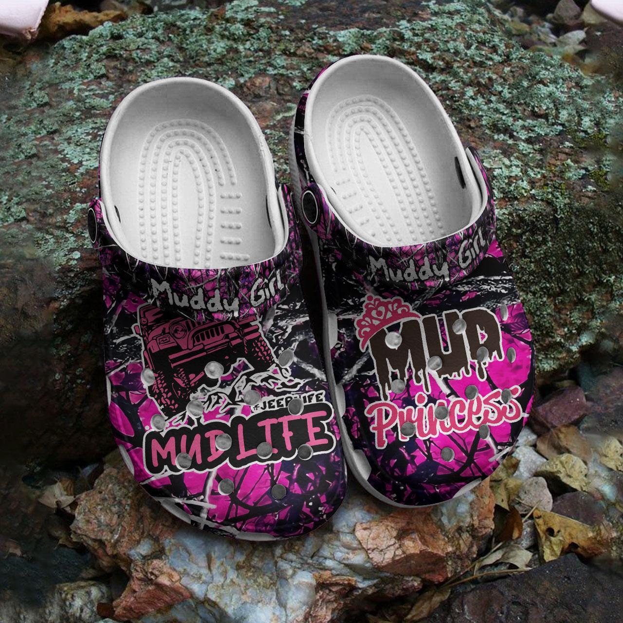 Merchidea Muddy Girl Princess Crocs Crocband Clogs Shoes Comfortable For Men Women and Kids