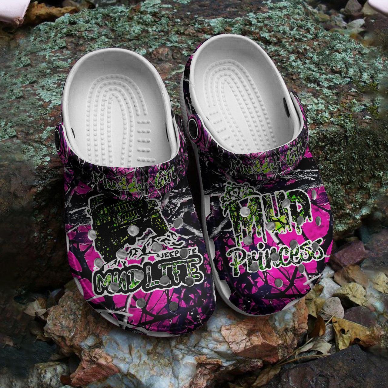 Merchidea Muddy Girl Princess Crocs Crocband Clogs Shoes Comfortable For Men Women and Kids