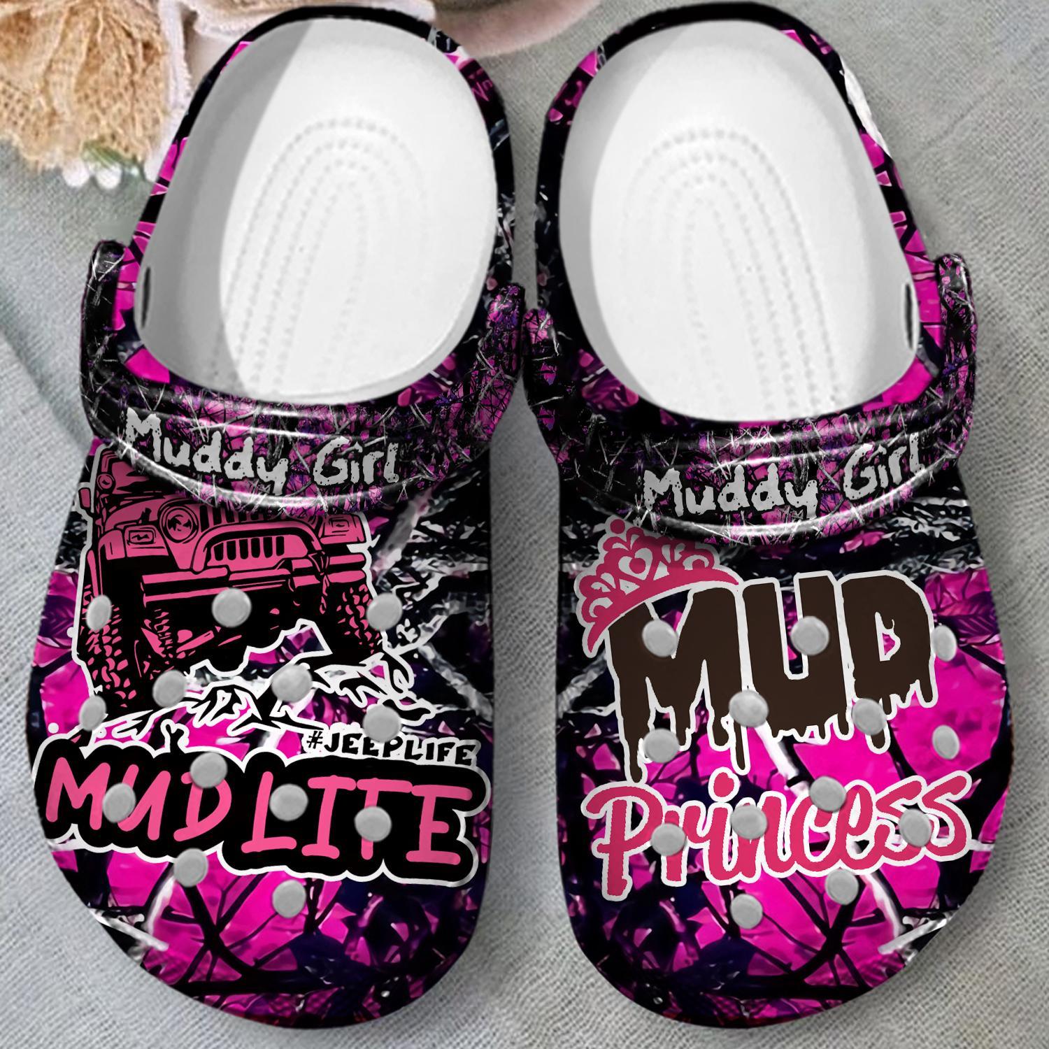 Merchidea Muddy Girl Princess Crocs Crocband Clogs Shoes Comfortable For Men Women and Kids