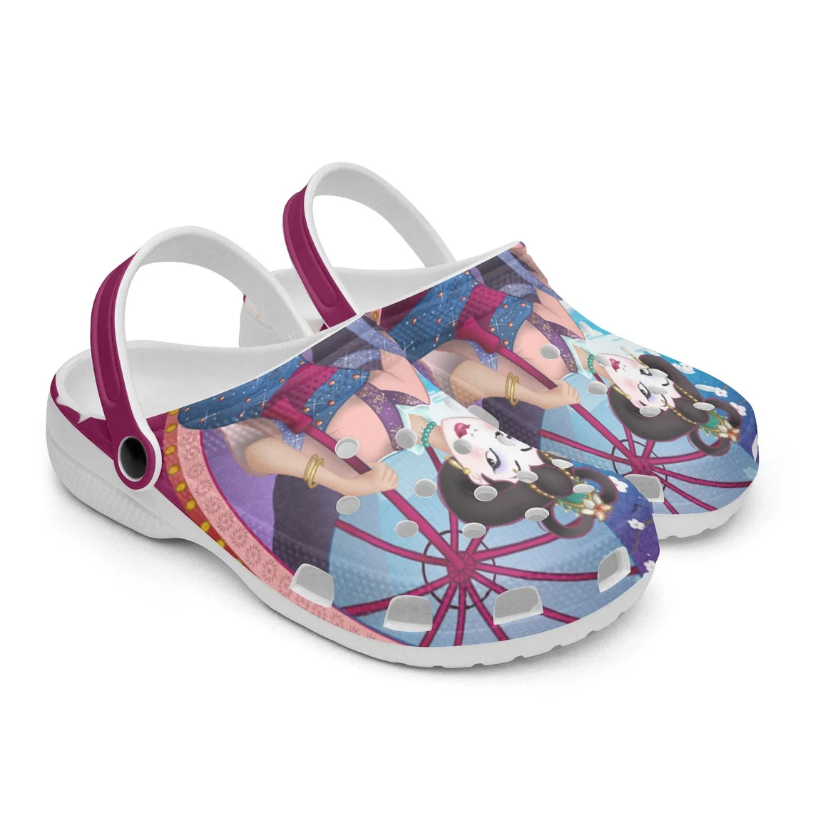 Merchidea Mulan Cartoon Crocs Crocband Shoes Clogs Custom Name For Men Women and Kids