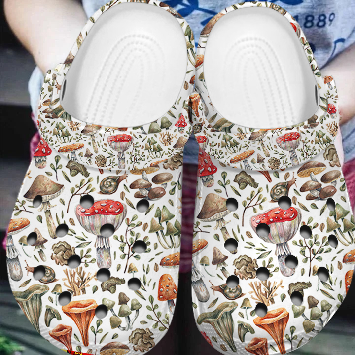 Merchidea Mushroom Crocs Crocband Clogs Shoes Comfortable For Men Women and Kids