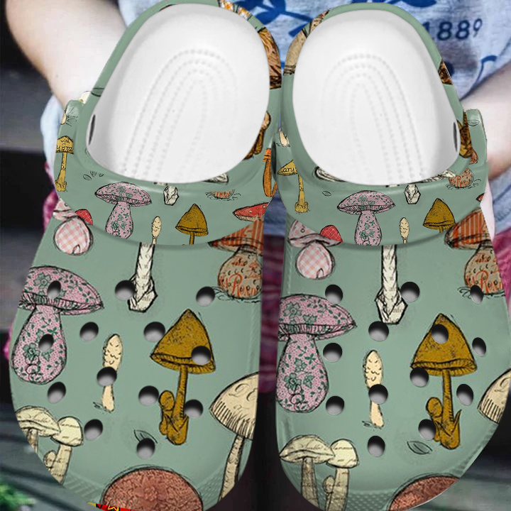 Merchidea Mushroom Crocs Crocband Clogs Shoes Comfortable For Men Women and Kids