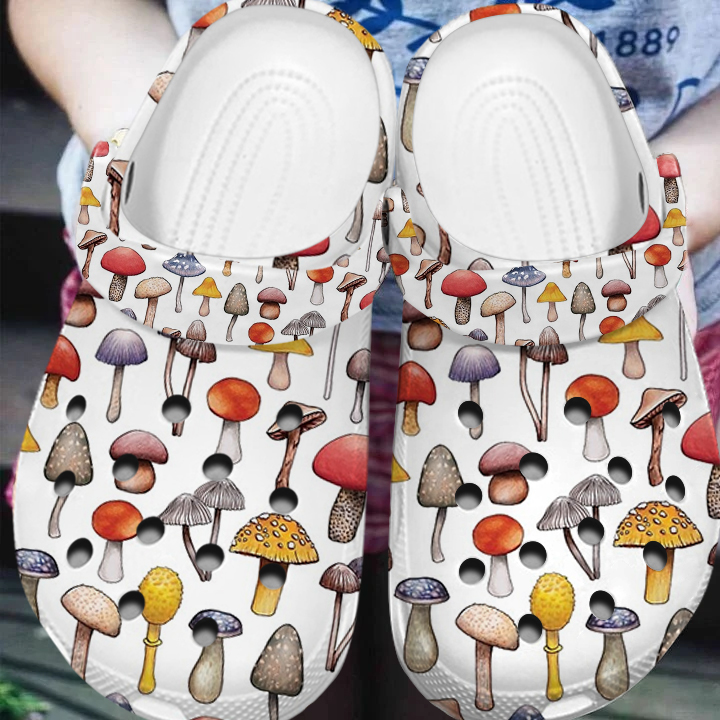 Merchidea Mushroom Crocs Crocband Clogs Shoes Comfortable For Men Women and Kids