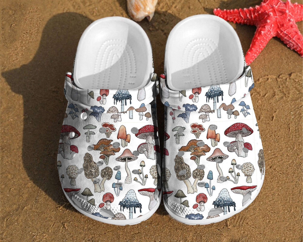Merchidea Mushroom Pattern Shoe Charms Gift For Lovers Her Birthday Gifts Rubber clog Shoes Comfy Footwear