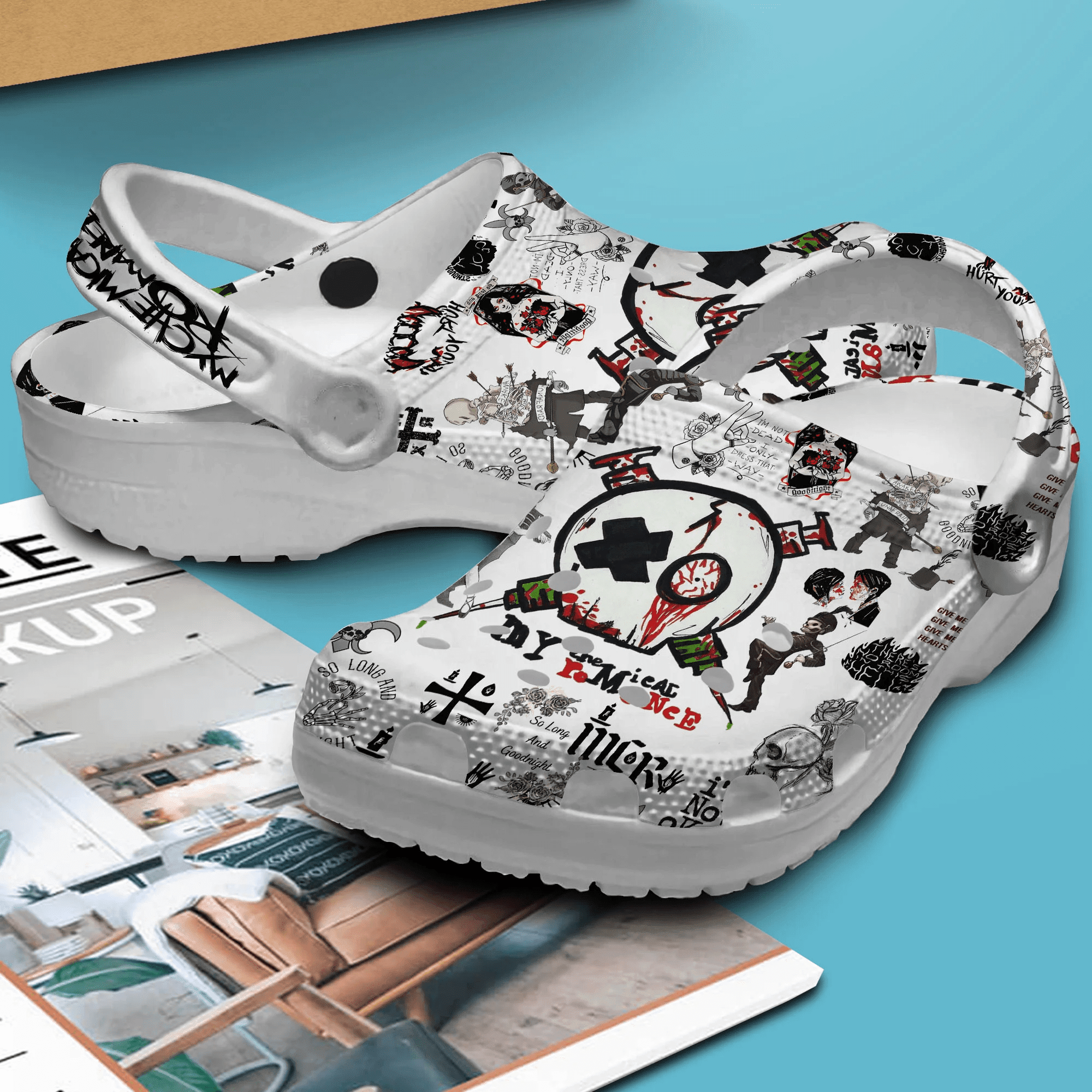 Merchidea My Chemical Romance Music Crocs Crocband Clogs Shoes Comfortable For Men Women and Kids